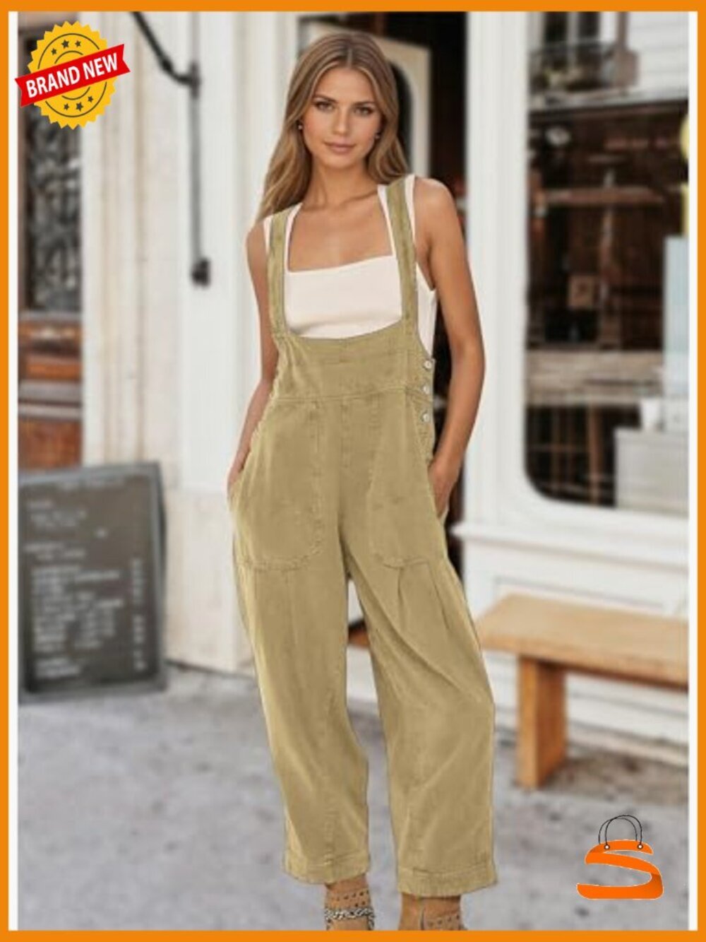 Denim Overalls Loose Fit Baggy Bib Jumpsuit Barrel Leg Adjustable Straps Pockets - Picture 3 of 7